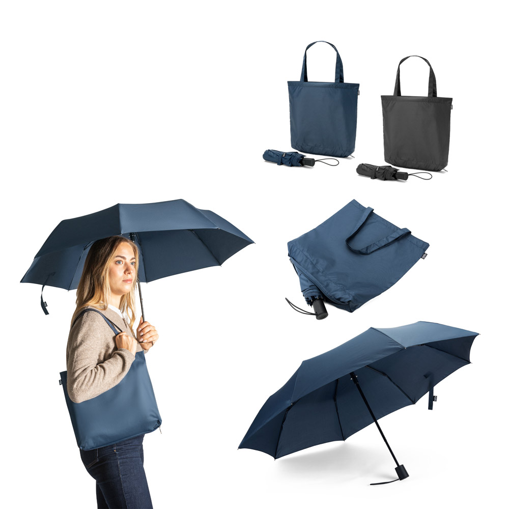 umbrella folding ø97 cm in a tote bag with logo