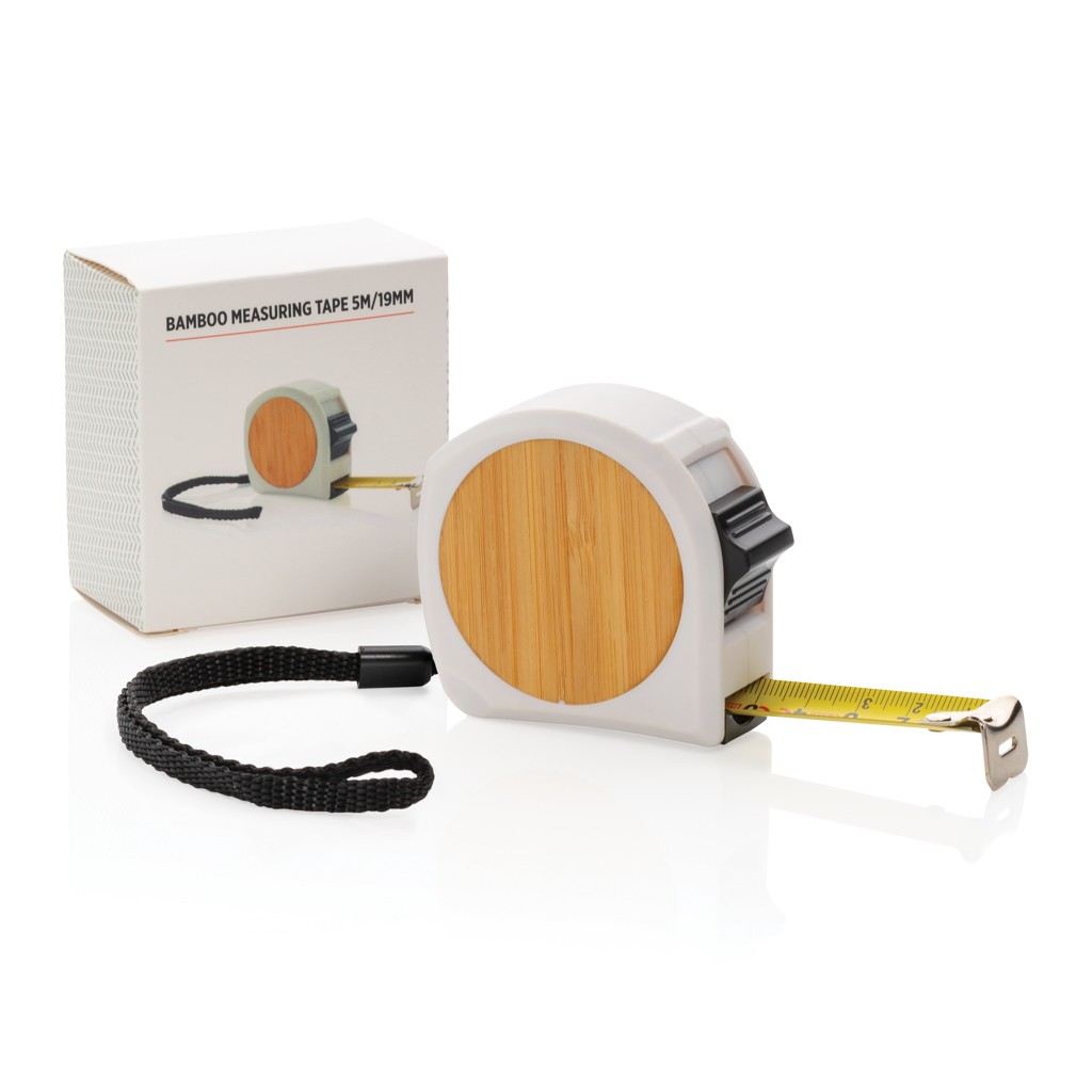 bamboo measuring tape 5m/19mm with logo