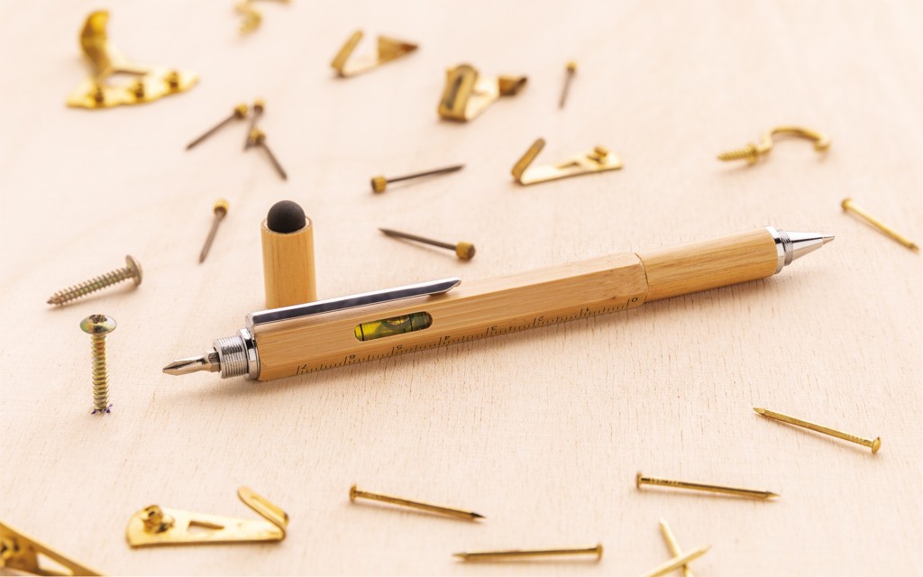 bamboo 5 in 1 toolpen with logo