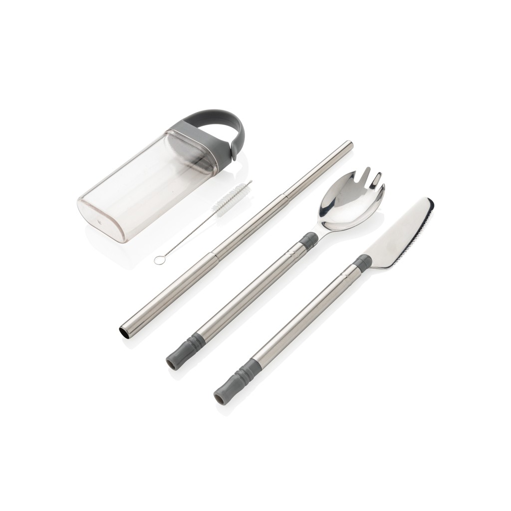 pocketsize reusable cutlery set on-the-go with logo