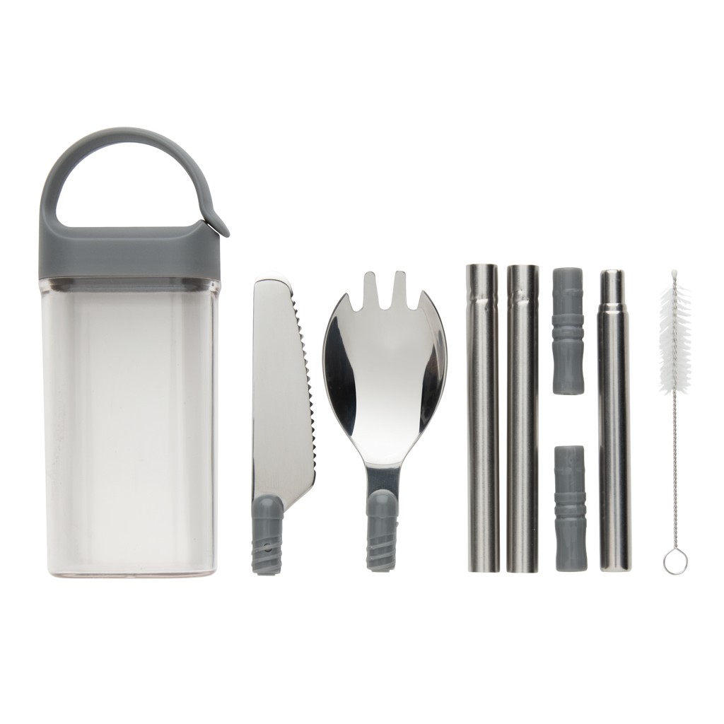 pocketsize reusable cutlery set on-the-go with logo