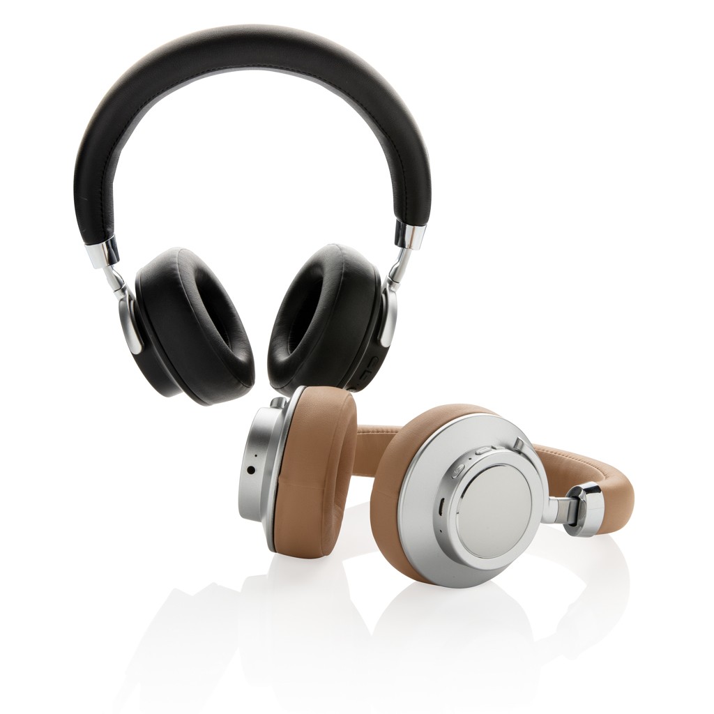 aria wireless comfort headphones with logo