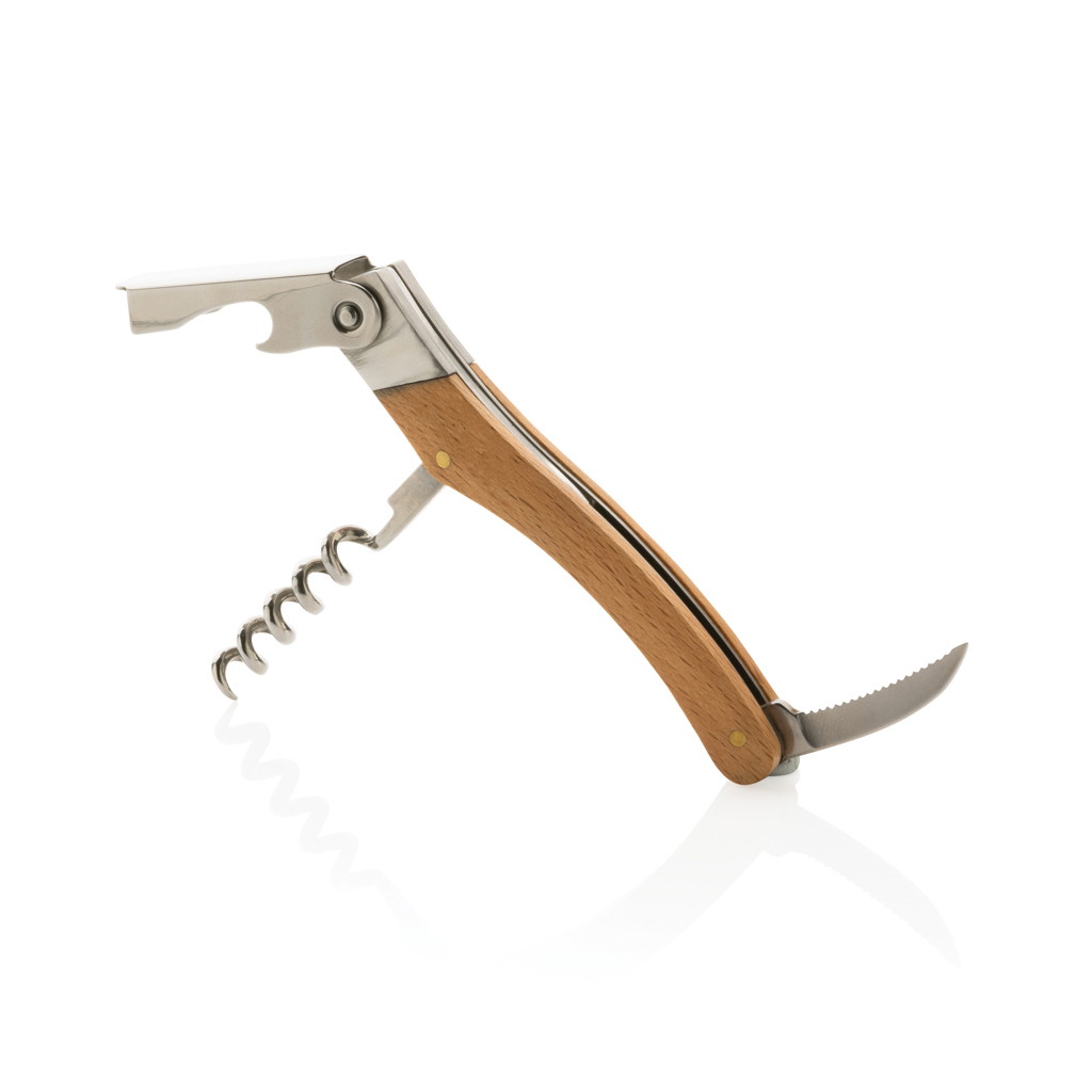 corkscrew wooden with logo