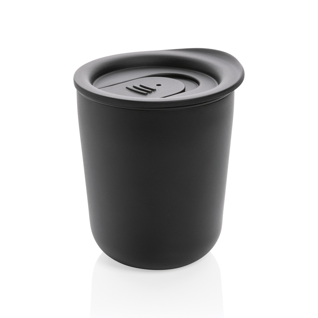 simplistic antimicrobial coffee tumbler with logo