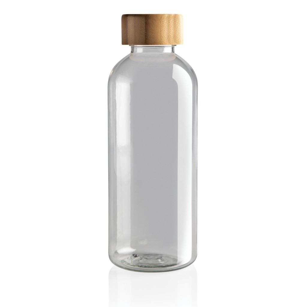 grs rpet bottle with bamboo lid with logo