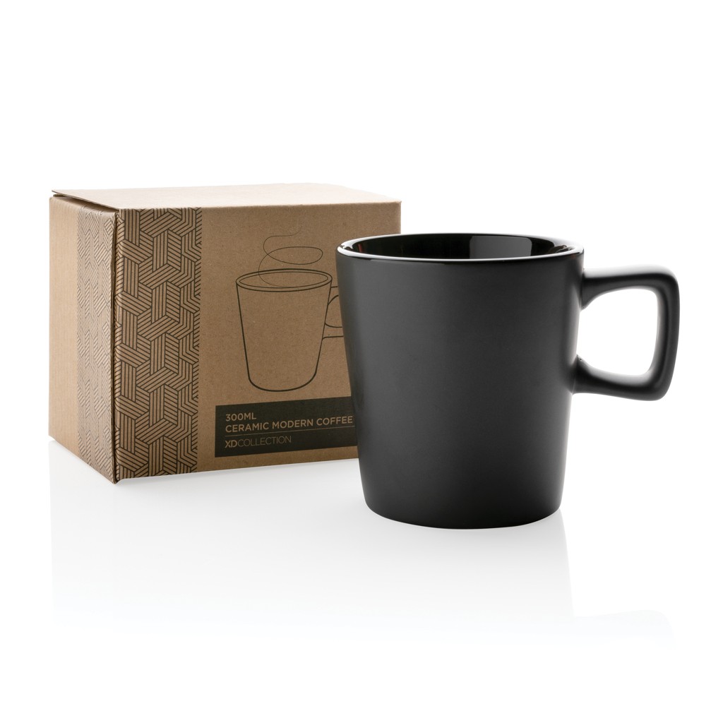 ceramic modern coffee mug with logo