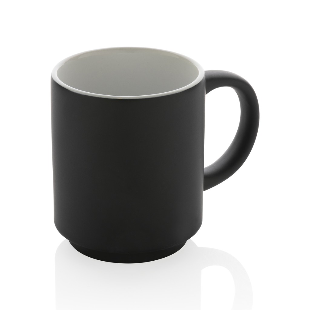 ceramic stackable mug with logo