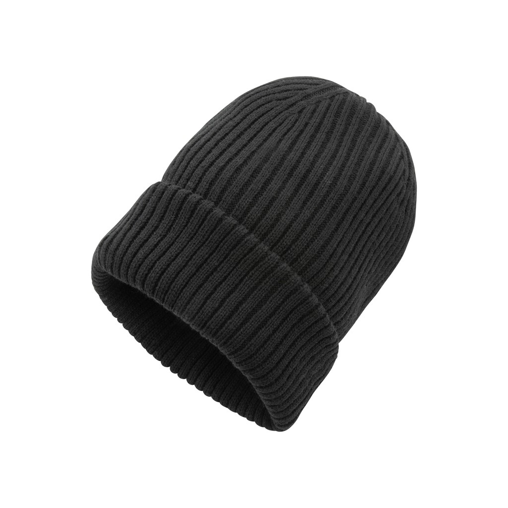 impact aware™ polylana® double knitted beanie with logo