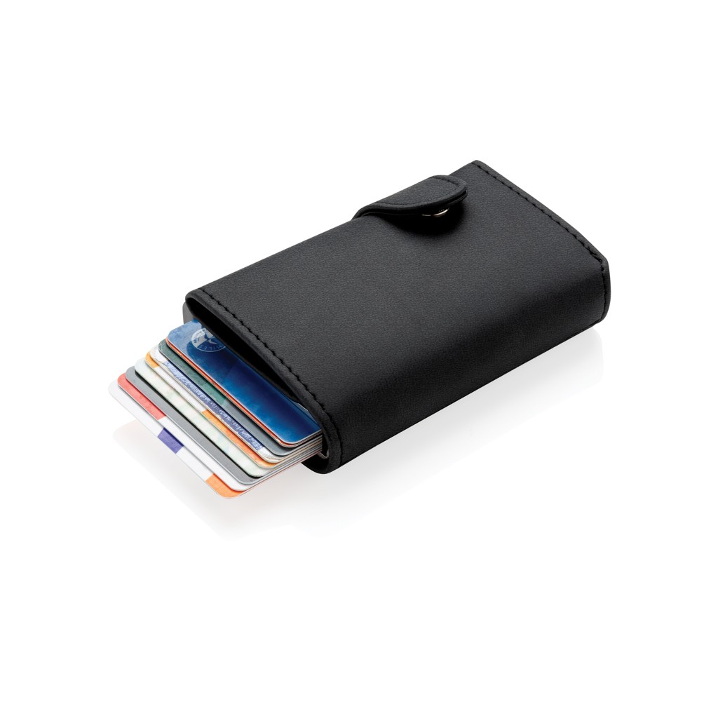 standard aluminium rfid cardholder with pu wallet with logo