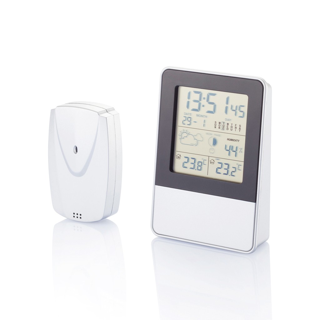 indoor/outdoor weather station with logo