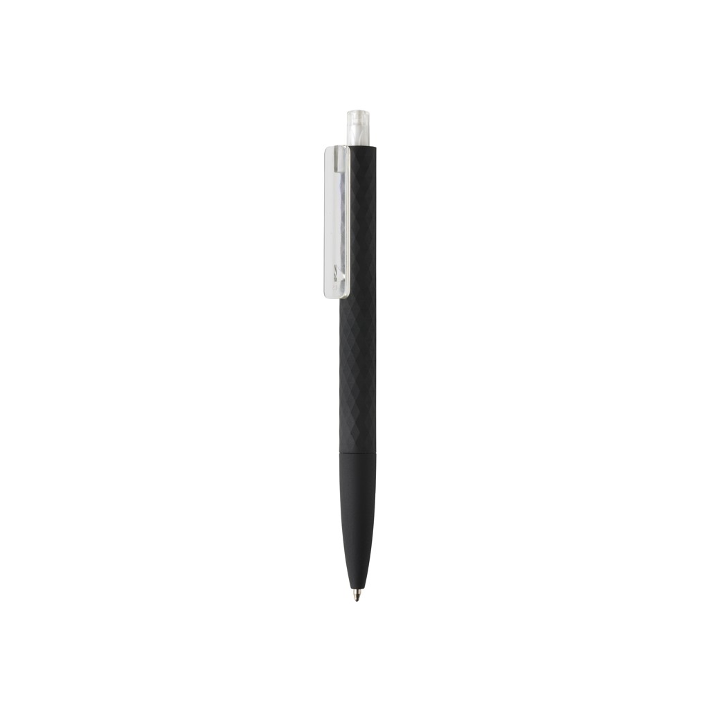 x3 black smooth touch pen with logo