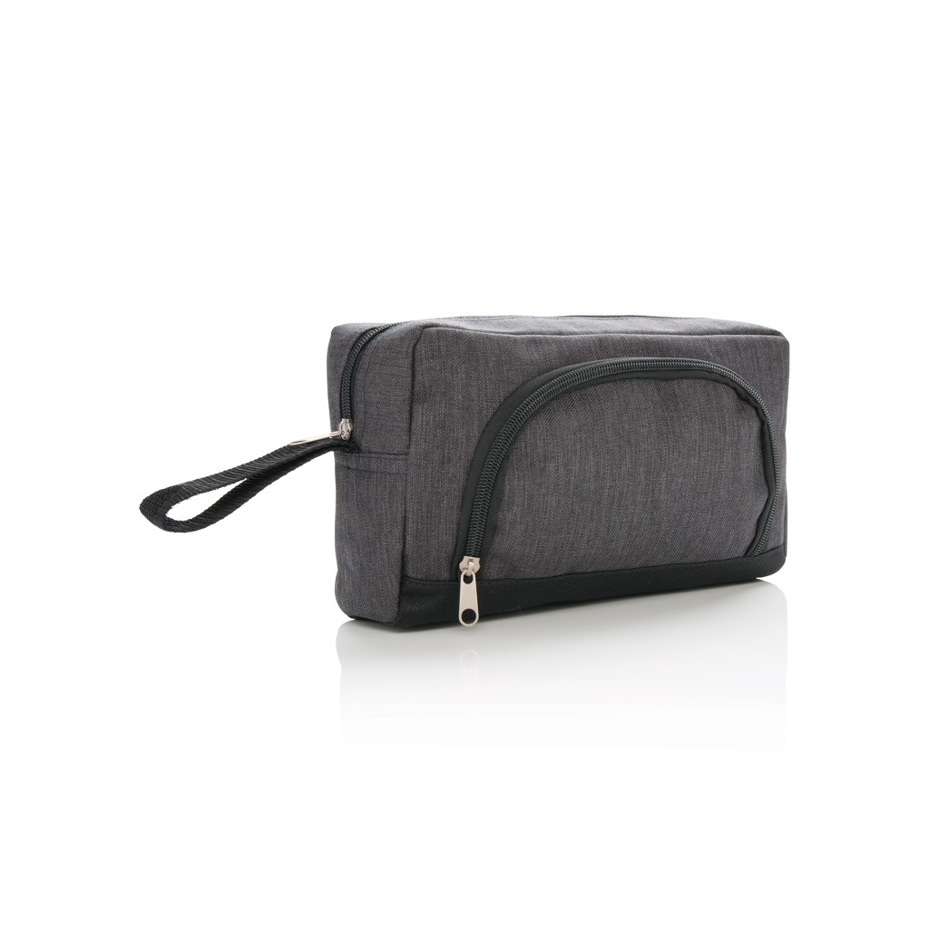 classic two tone toiletry bag with logo