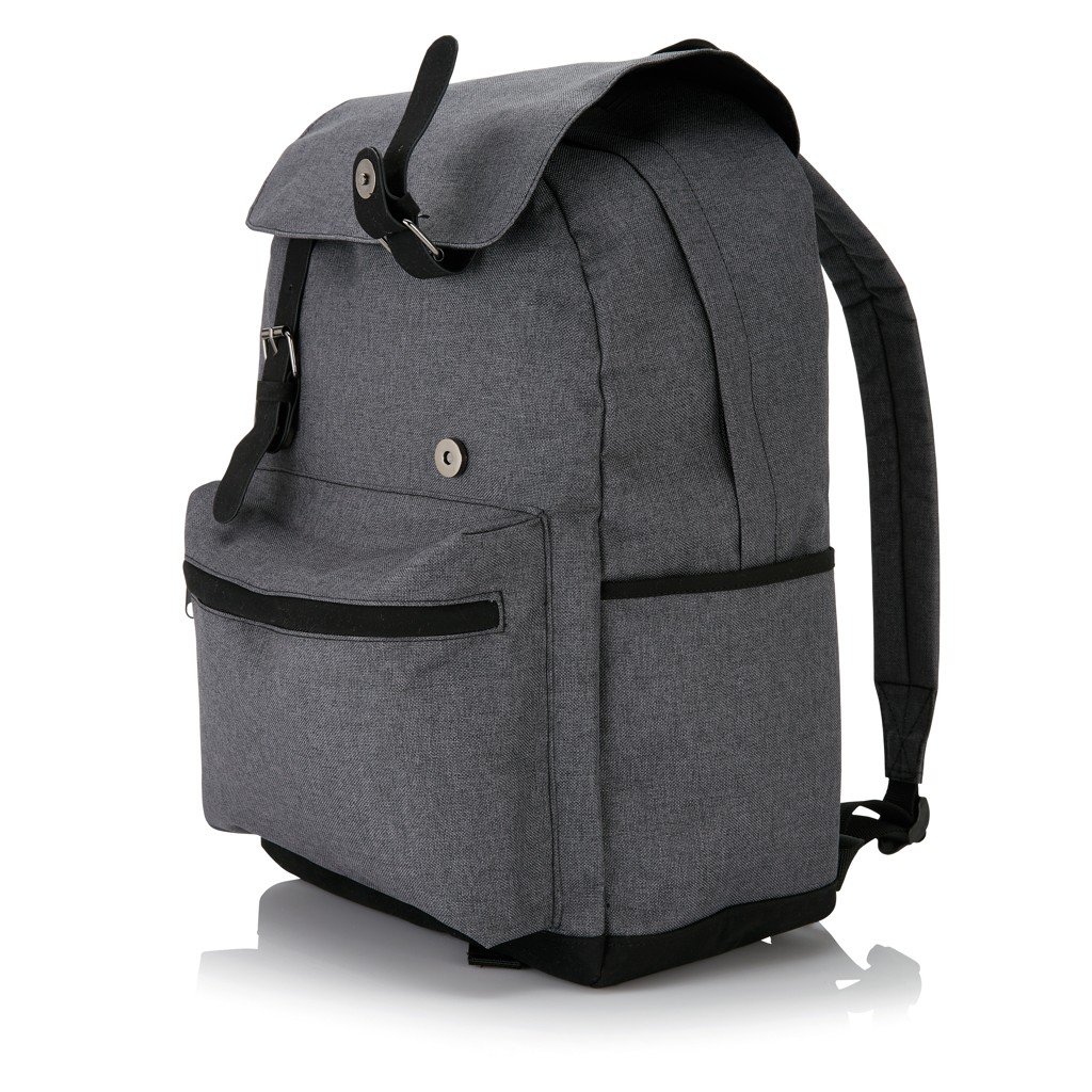 laptop backpack with magnetic buckle straps with logo