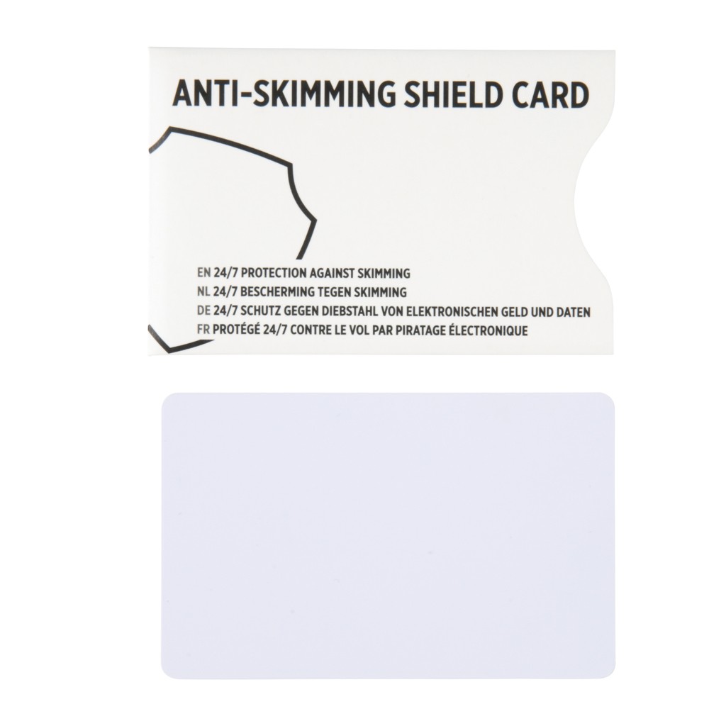 anti-skimming rfid shield card with active jamming chip with logo